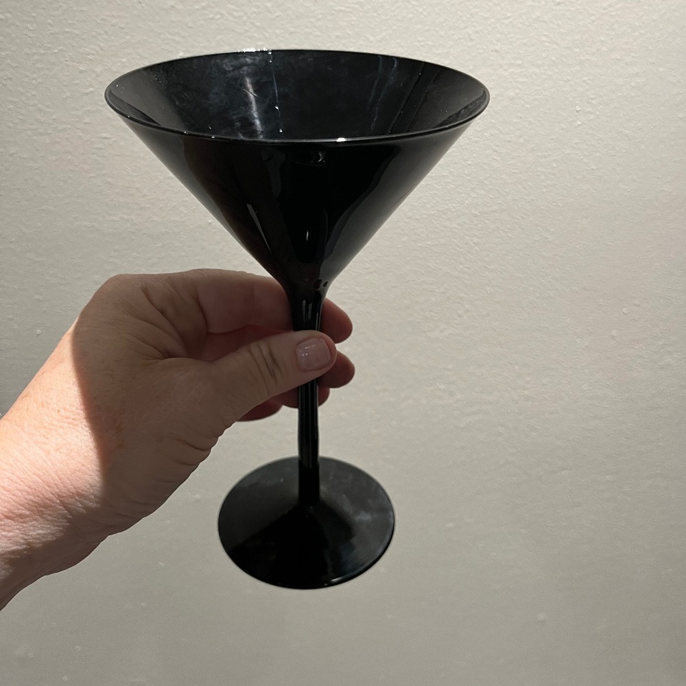 Set of 8 Midnight Black Martini Glasses